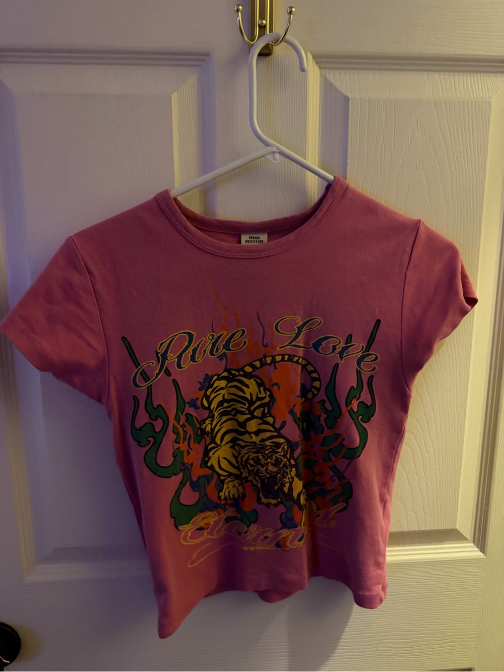 Urban Outfitters Pink Tee with Tiger Graphic